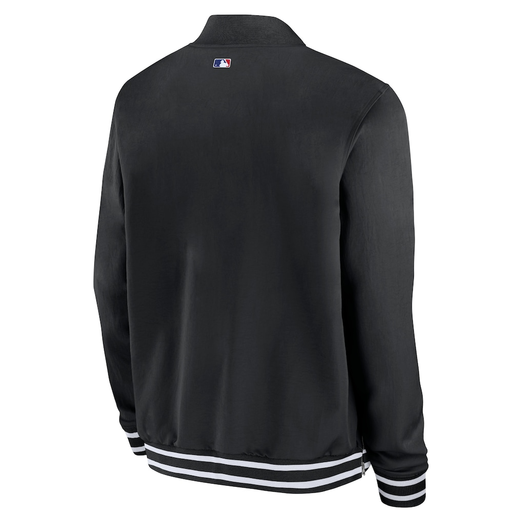 Men’s Los Angeles Dodgers Black Collection Dugout Relaxed Full-Zip Bomber Jacket