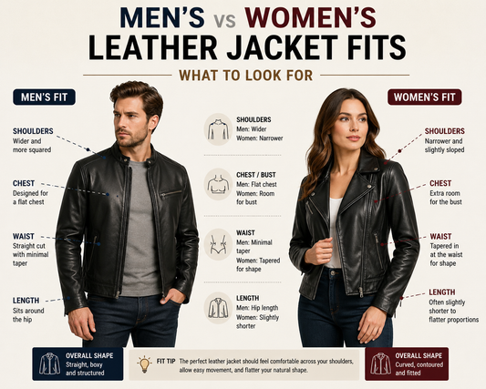Men's vs Women's Leather Jacket Fits: What to Look For