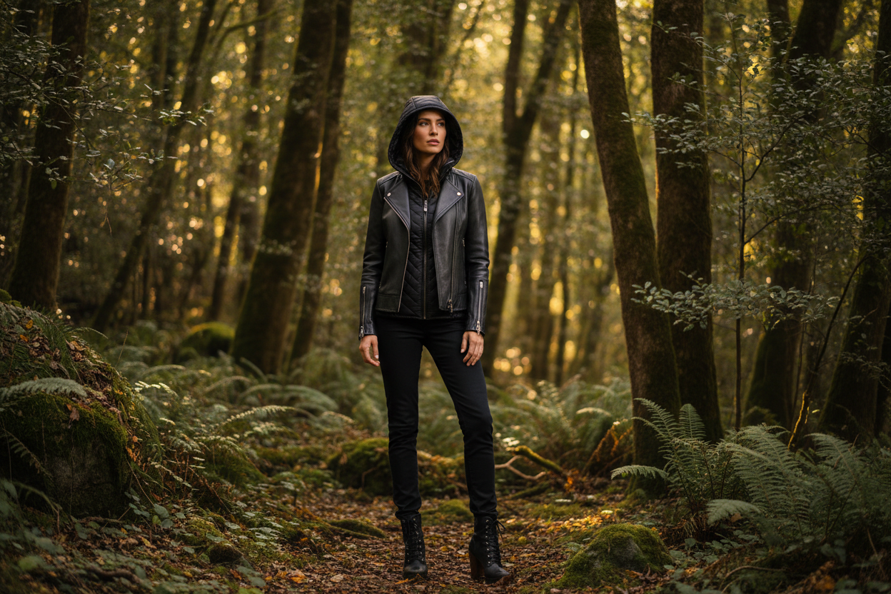 Women's Hooded Leather Jackets