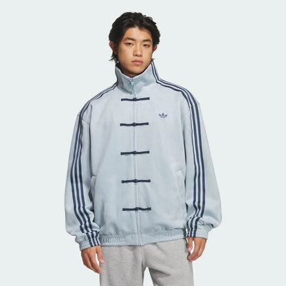 Adidas Chinese New Year Tang Suede Leather Jacket Sky Blue 2026