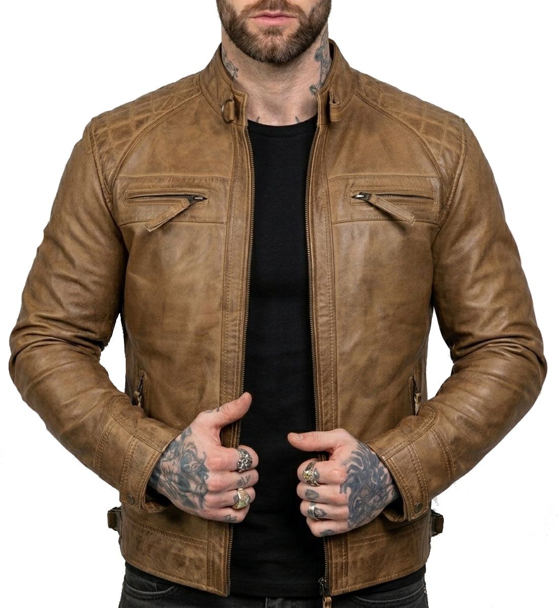 Camel_Brown_Cafe_Racer_Style_Leather_Jacket_