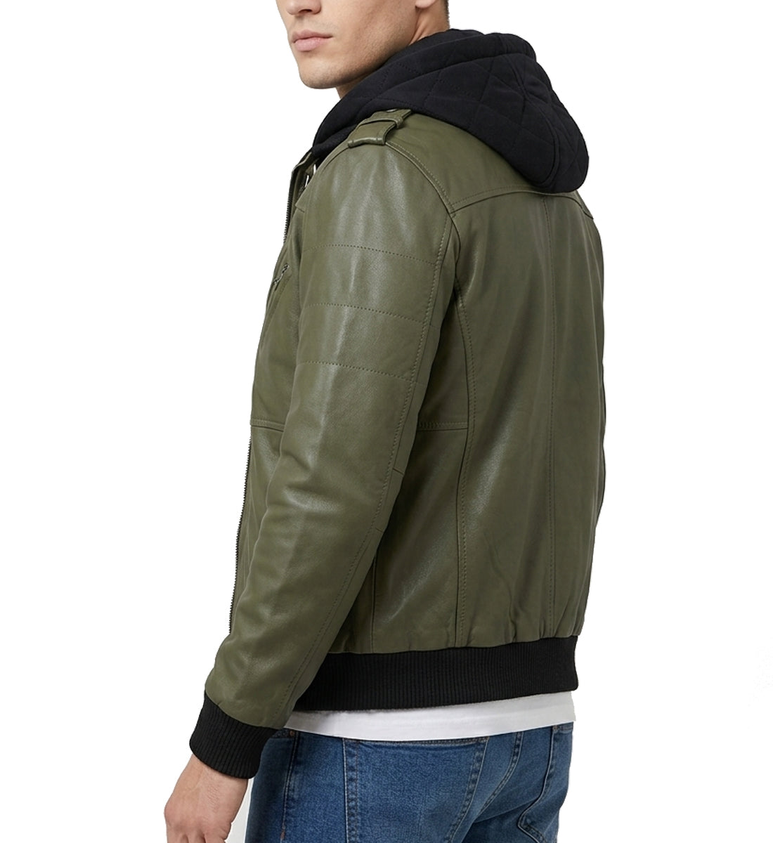 GreenBomberJacketMen-RealLambskinLeatherJacketMens