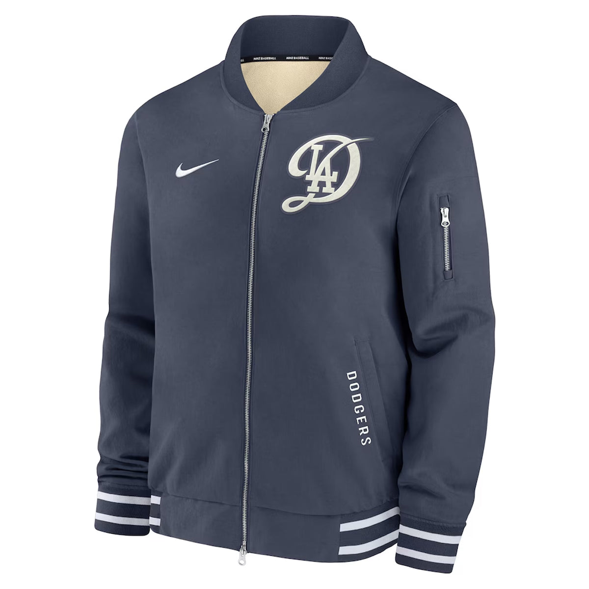 Los Angeles Dodgers Nike Nav Authentic Collection City Connect Full-Zip Bomber Jacket_jpg