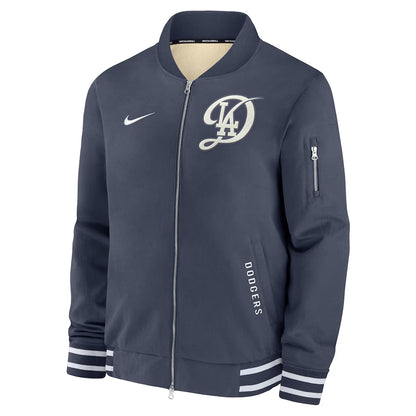 Los Angeles Dodgers Nike Nav Authentic Collection City Connect Full-Zip Bomber Jacket_jpg