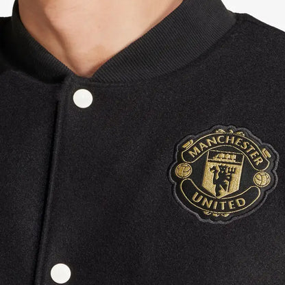 Manchester United Black Varsity Jacket