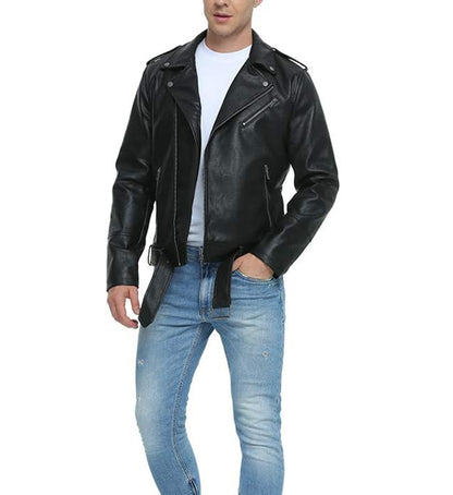 Men_sBlackMotorcycleJacketAsymmetricZipSilverHardwareDetail