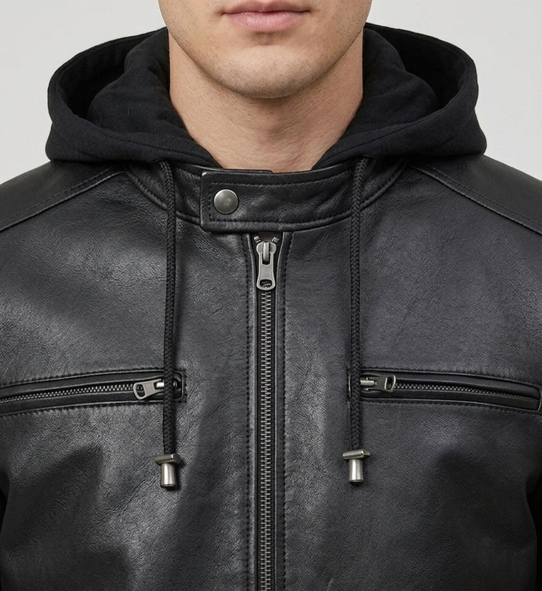 Men_sLeatherJacketwithRemovableHoodBlack