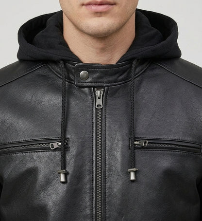 Men_sLeatherJacketwithRemovableHoodBlack