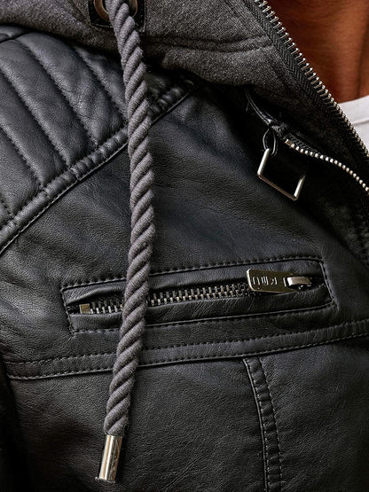Men_sSlimFitBlackRealLeatherJacketDetachableHoodie_QuiltedLambskinBikerCoatUK
