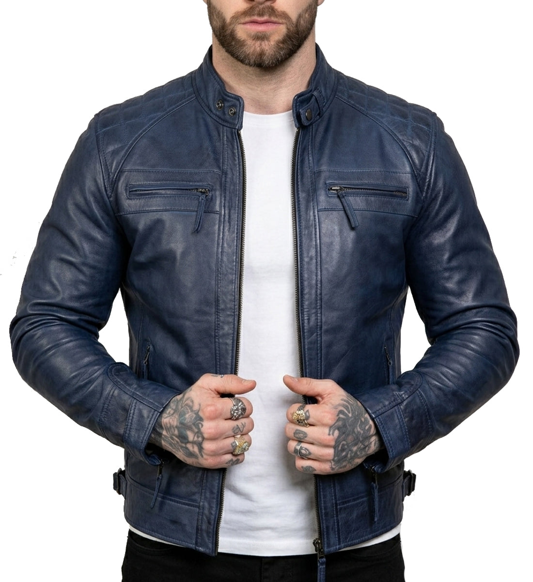 Men_s_Blue_Wax_Cafe_Racer_Leather_Jacket