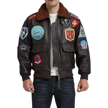Mens-Top-Gun-Tom-Cruise-G-1-Aviator-Leather-Bomber-Jacket