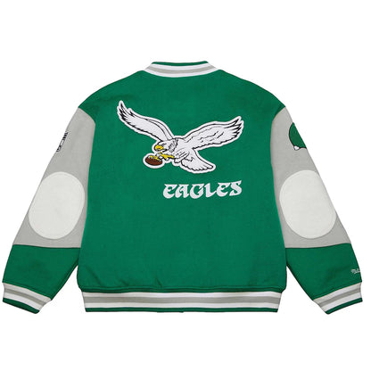 Philadelphia Eagles Mitchell Ness Kelly Green Varsity Team Full Snap Jacket