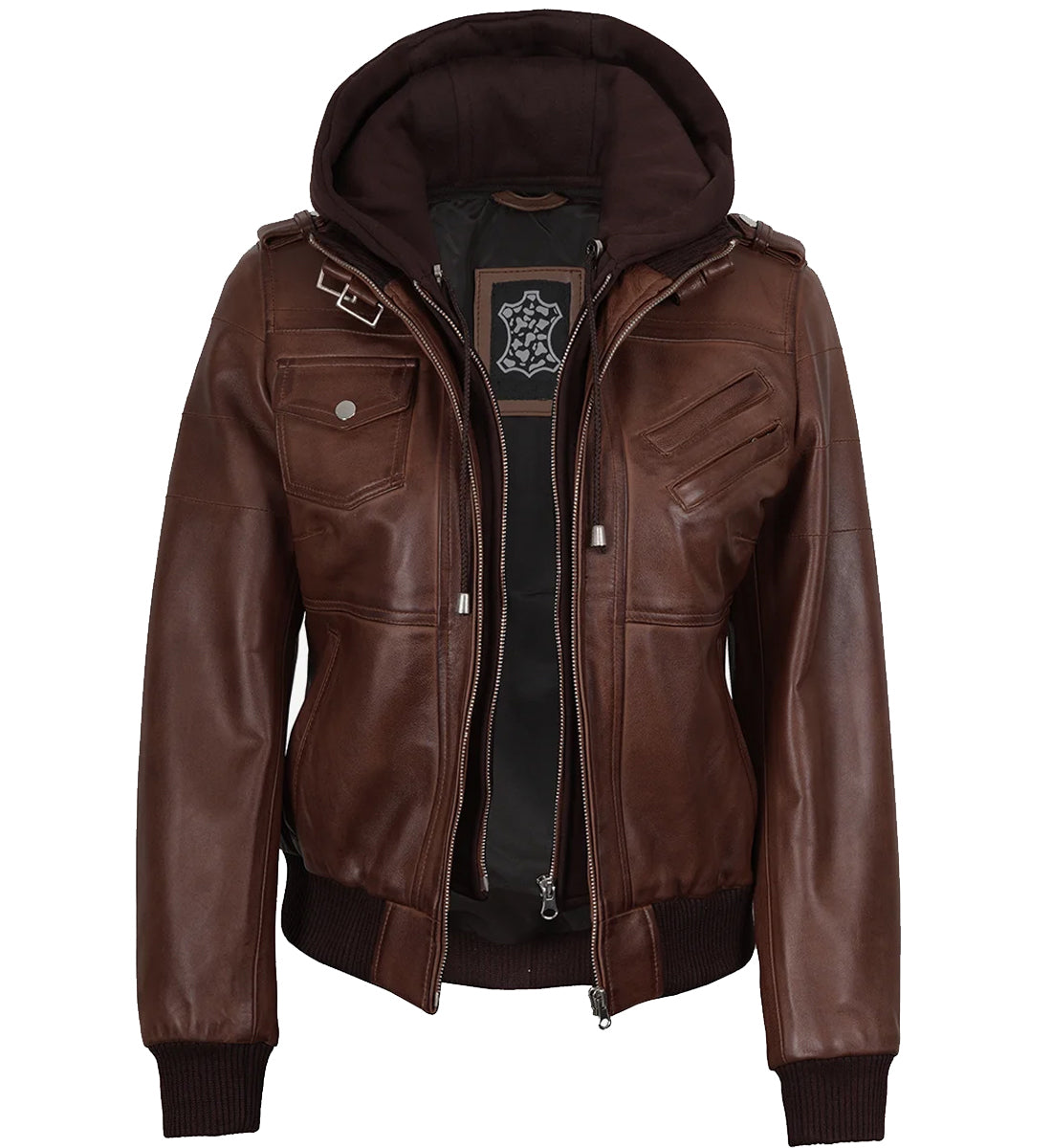 Women_sBrownLambskinLeatherBomberJacketwithDetachableHood