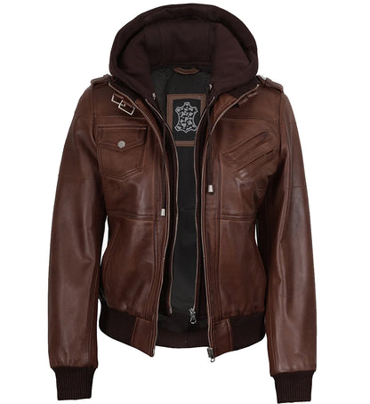 Women_sBrownLambskinLeatherBomberJacketwithDetachableHood