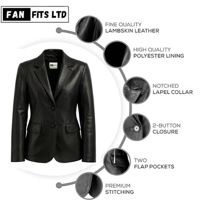Leather Blazer Women Premium Women Leather Jacket