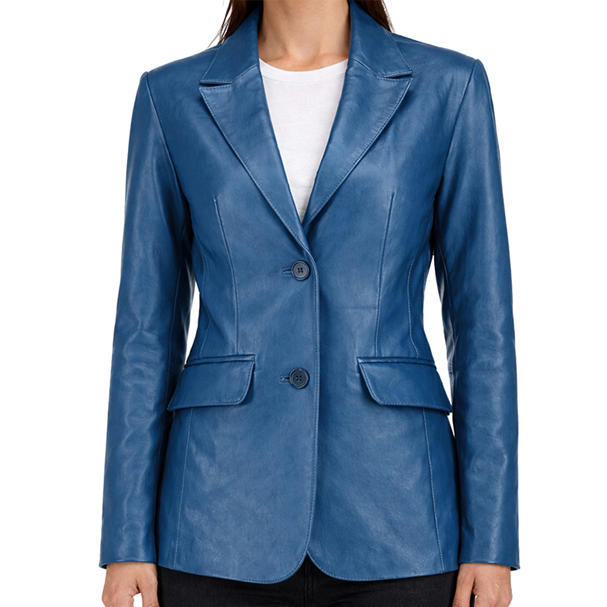 blueleathercoatblazerwomen
