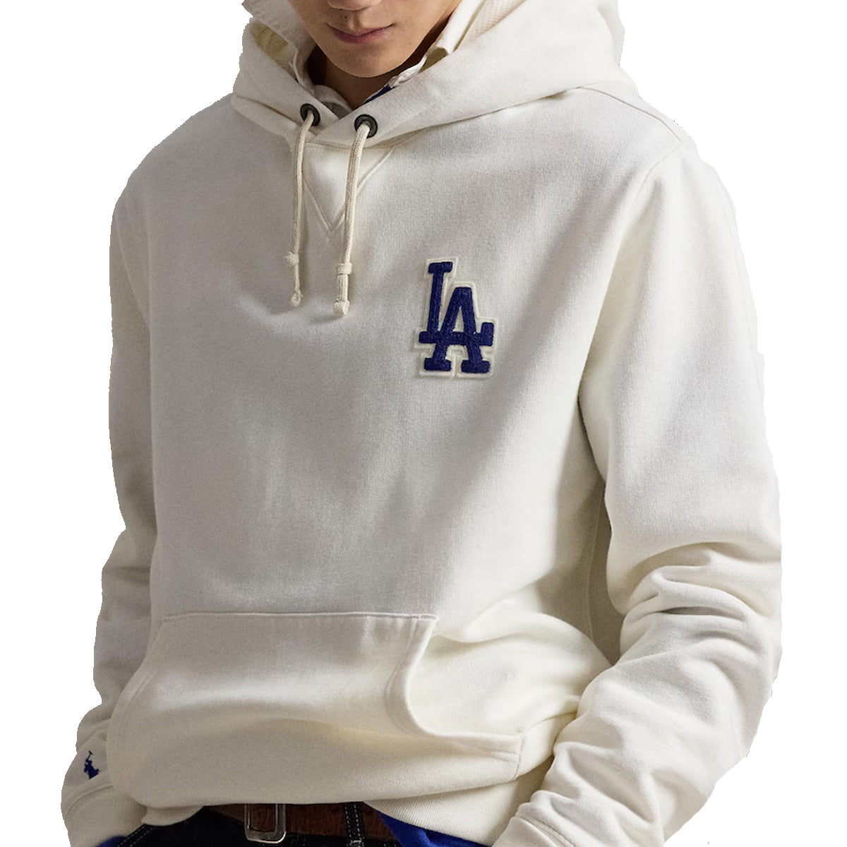 Dodgers Polo Ralph Lauren White Fleece Hoodie