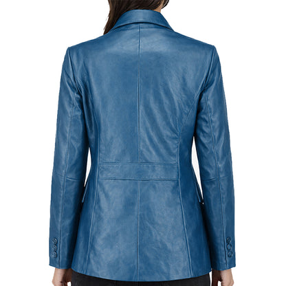 realleatherofficecoatblue